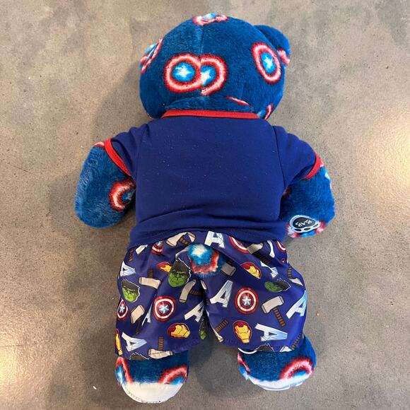Build A Bear Avengers Marvel Captain America blue red bear outfit plush stuffed - Picture 2 of 7